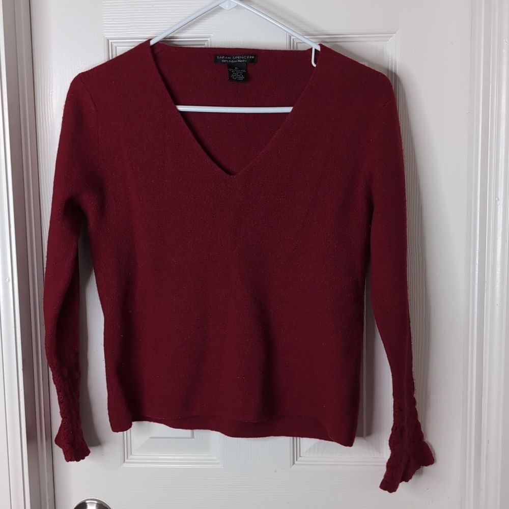 Sarah Spencer sweater Italian Merino Wool size XL